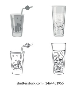 Vector design of liquor and restaurant symbol. Set of liquor and ingredient vector icon for stock.