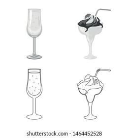 Vector design of liquor and restaurant symbol. Collection of liquor and ingredient vector icon for stock.
