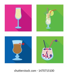 Vector design of liquor and restaurant symbol. Set of liquor and ingredient vector icon for stock.