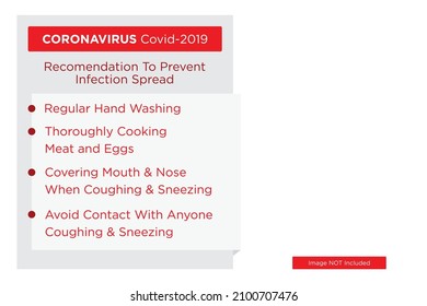 A vector design list of  COVID-19 Prevention recommendations with a blue background