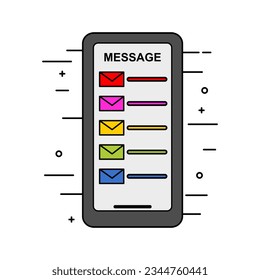 vector design listing all incoming messages