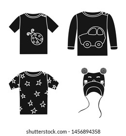 Vector design of little and cotton icon. Set of little and kid vector icon for stock.