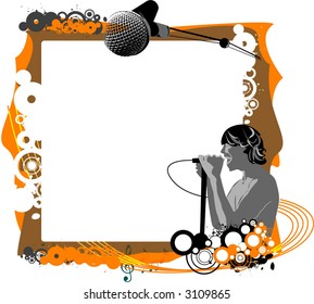 vector design of a live performer singing with grungy elements