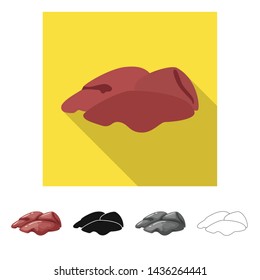 Vector design of liver and chicken icon. Set of liver and offal vector icon for stock.