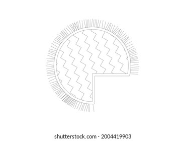 Vector design of living room floor carpet sketch
