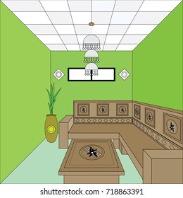 vector design of living room and interior