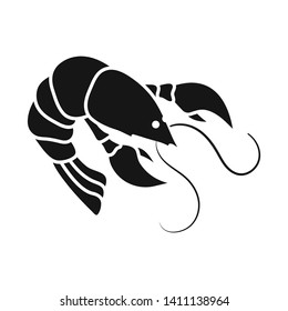Vector design of lobster and red logo. Collection of lobster and fresh  vector icon for stock.