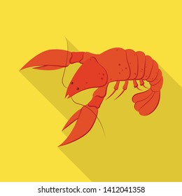 Vector design of lobster and red sign. Set of lobster and atlantic stock vector illustration.