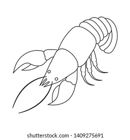 Vector design of lobster and red symbol. Set of lobster and underwater vector icon for stock.