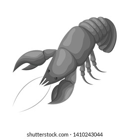 Vector design of lobster and red symbol. Set of lobster and underwater vector icon for stock.