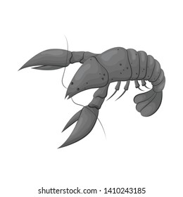 Vector design of lobster and red symbol. Set of lobster and atlantic vector icon for stock.