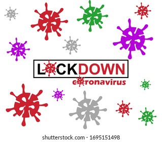 vector design lock coronavirus covid-19 lock is locked lockdown