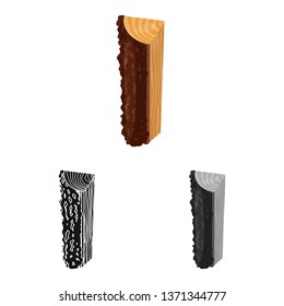 Vector design of log and piece sign. Set of log and timber stock vector illustration.