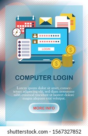 Vector design for login interface with login and password