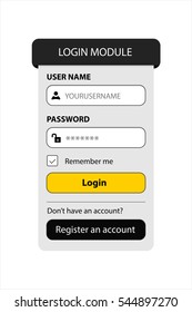 Vector design login module for web site
