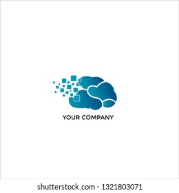 vector design logo blue brain technology