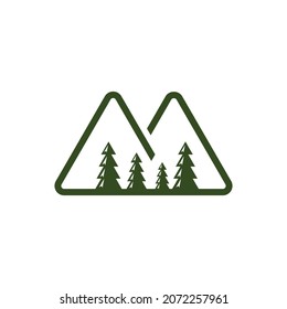 vector design. Logo created from abstract mountain with the tree.