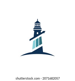 vector design. logo created from combination lighthouse and accountancy logo.