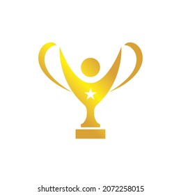 vector design. logo created from combination a happy people and golden cup logo concept. svg