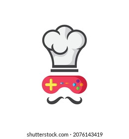 vector design. logo created from combination chef and game stick logo.