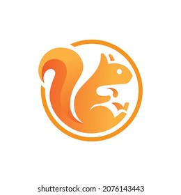 vector design. logo created from shape of simple modern squirrel logo.