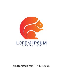 vector design. logo created from shape of simple modern squirrel logo.
