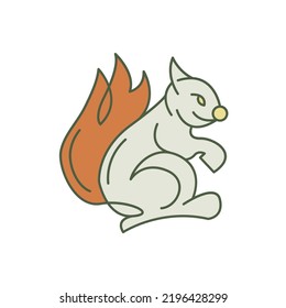 vector design. logo created from shape of simple modern squirrel logo.