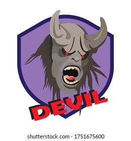 Vector design logo of the devil esport mascot gamer. Illustration of gamers for sports teams. Modern illustration concept style for badge