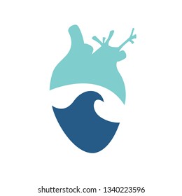 Vector design of logo diving. Hand drawn flat illustration for the firm style, site and other projects