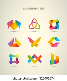 Vector design logo elements big set. Corporate identity icons