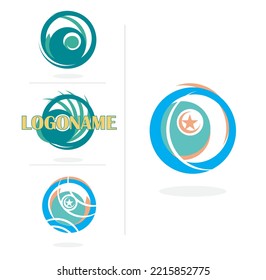 Vector Design Logo, Emblem, Icon, Concept Colorful Halftone Gradient