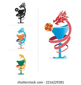 Vector Design Logo, Emblem, Icon, Concept Colorful Halftone Gradient