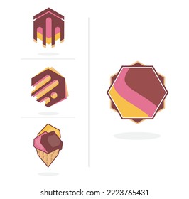 Logotipo de diseño de vectores, Emblema, Icono, Gradiente de semitono de color conceptual