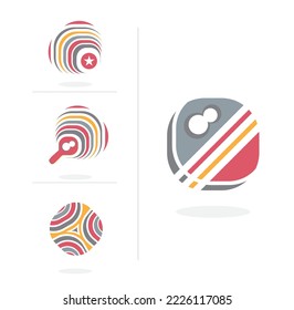 Vector Design Logo, Emblem, Icon, Concept Colorful Halftone Gradient