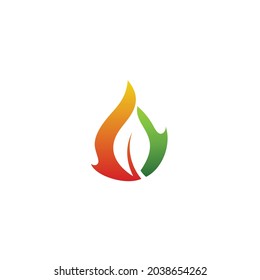 Vector Design Logo Fire Leaves Drops Power Symbol