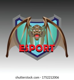 Logo de diseño vectorial de un animal de mascota gamer. Ilustración para equipos deportivos. Estilo de concepto de ilustración moderno para placa