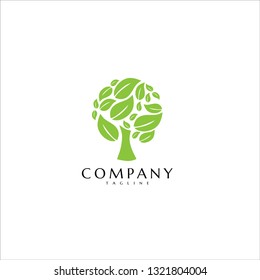 vector design logo green leaf tree