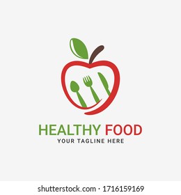 Vector Design Logo Healthy Food Concept Stock Vector (Royalty Free ...