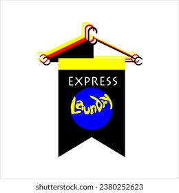 Diseño vectorial del logotipo para el símbolo comercial de la lavandería