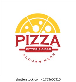 Vector design logo Pizza and simple white background bar and elegant