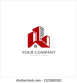 vector design logo Real estate in red color
