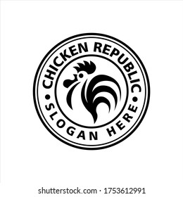 Vector Design Logo, Rooster, Simple And Elegant White Background