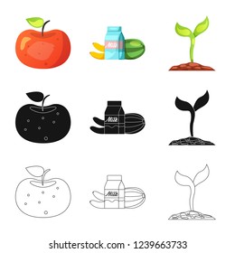 Vector design of  and  logo. Set of  and  stock vector illustration.