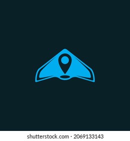 vector design. logo shape a combination of plane and navigation logo.