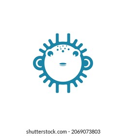 vector design. logo shape a simple Puffer Fish logo.