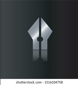 vector design logo shaped pen tool, black background