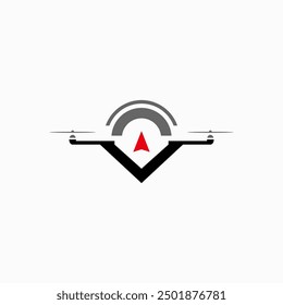 Vektordesign-Logo oder Signalsymbol auch für Drohnen-Signaltracker, auch Vektor für Drohnen.