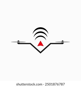 Vektordesign-Logo oder Signalsymbol auch für Drohnen-Signaltracker, auch Vektor für Drohnen.