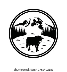 Vektordesign-Logos für Rinderfarmen