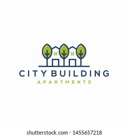 Vector design logos for construction and apartments, business brand companies and bureau architects, Art Line.